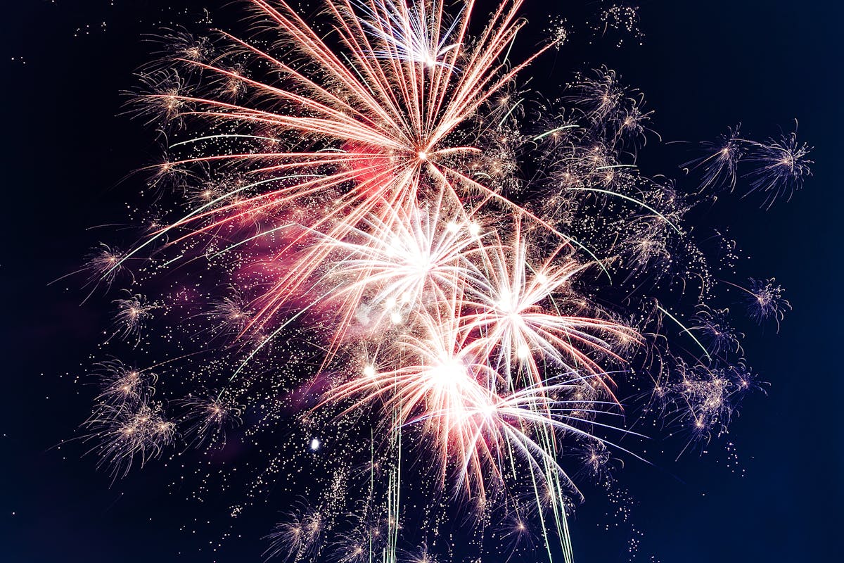 Fireworks lighting up the Barcelona skyline during Sant Joan celebrations