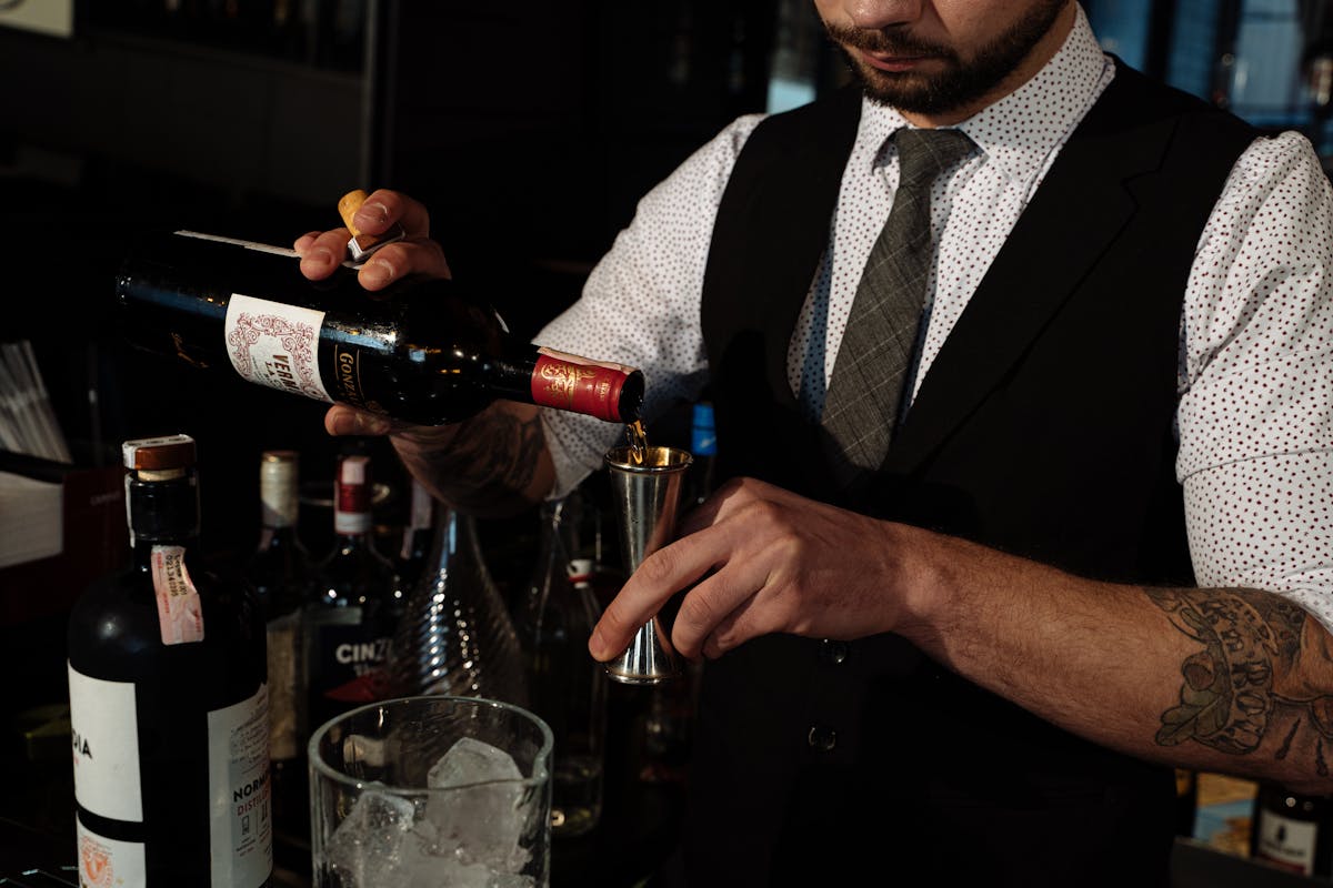 Glasses of Barcelona wine and cava in traditional wine bar featured in Barcelona food guide