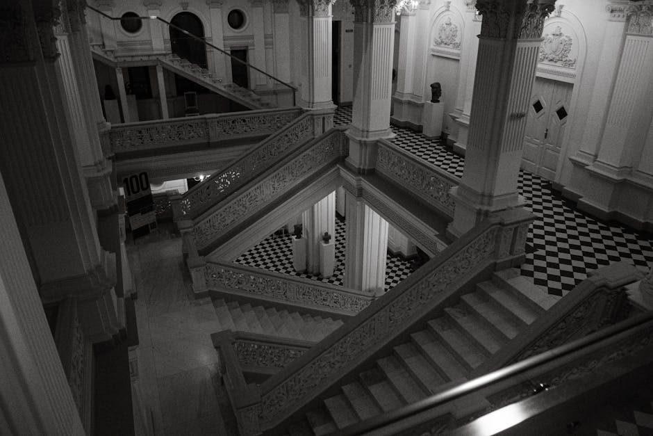 The grand staircase leading up to the MNAC museum at the Palau Nacional on Montjuic