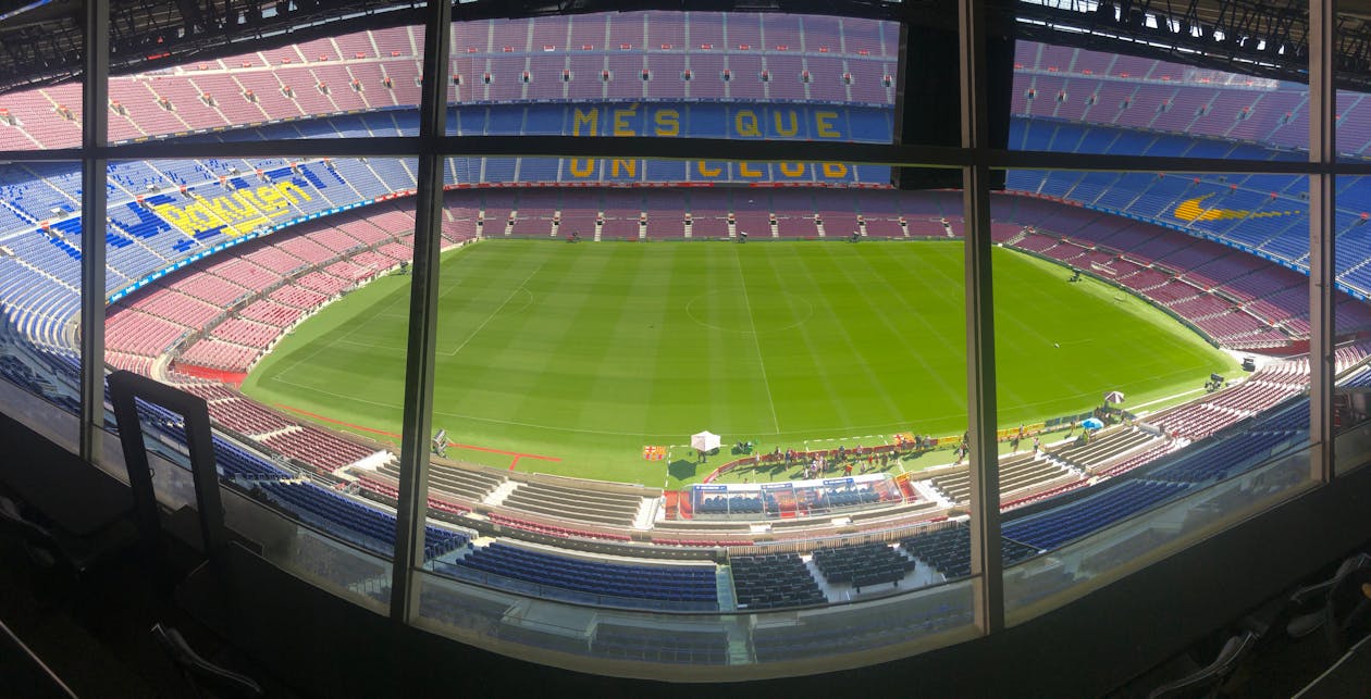 Camp Nou stadium FC Barcelona wide view of pitch and seating