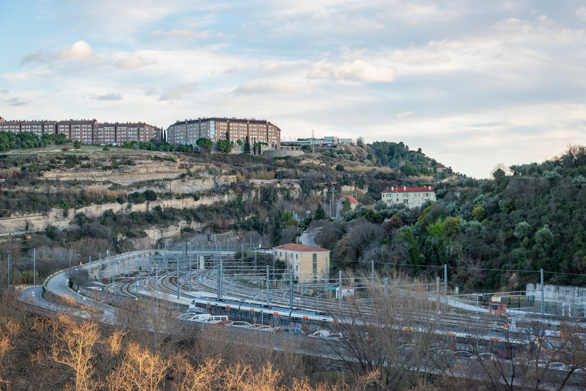 Catalan countryside on the road between the regional airports and Barcelona