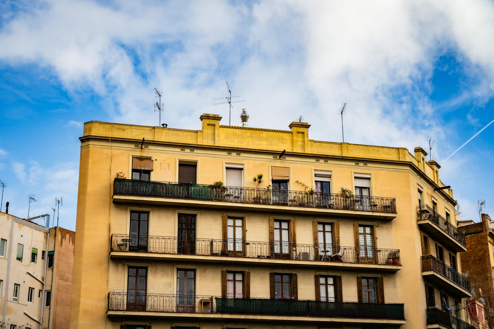 Historic modernist apartment building in Eixample Barcelona neighborhood