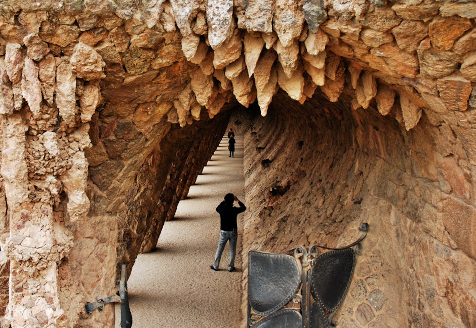 The famous tiled dragon (Drac) sculpture on the Park Guell staircase