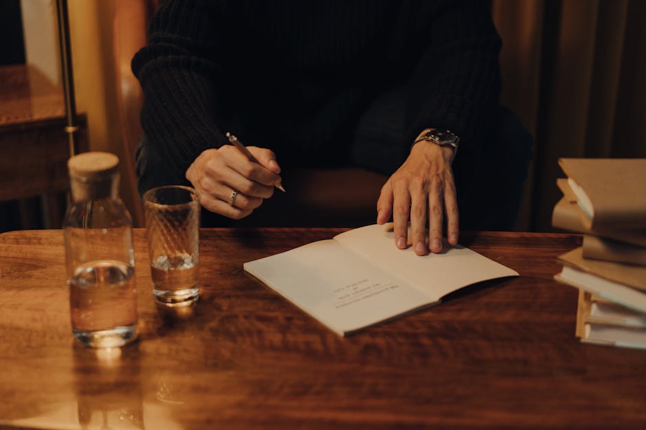 An author signing books at a Sant Jordi outdoor table on Passeig de Gracia
