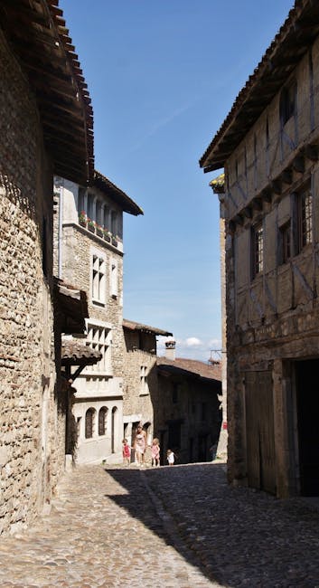 The medieval old town of Besalu with stone buildings and narrow streets
