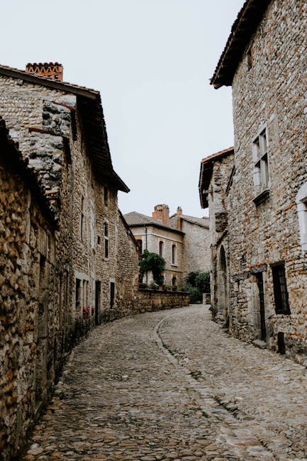 A cobblestone medieval street in a Catalan village