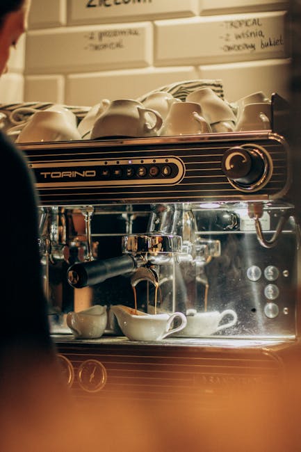An espresso machine pulling shots at a Barcelona cafe bar