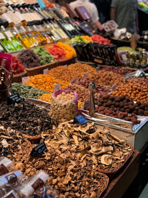 The colorful interior of Barcelona's Boqueria food market