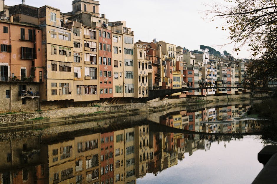 The colorful houses of Girona along the Onyar River