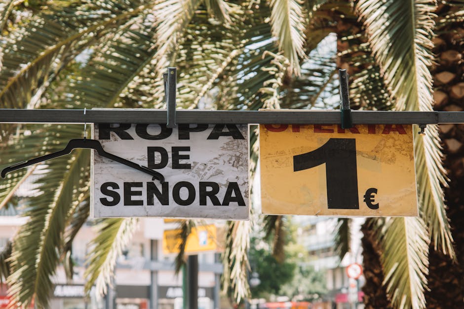 Shopping bags and euros at a Barcelona store
