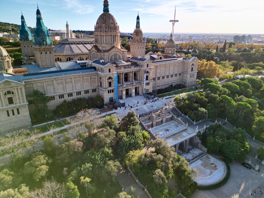 The Palau Nacional MNAC museum on Montjuic with the Magic Fountain
