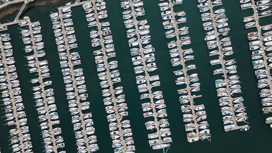 Sailboats and yachts at Barcelona's Olympic Port marina
