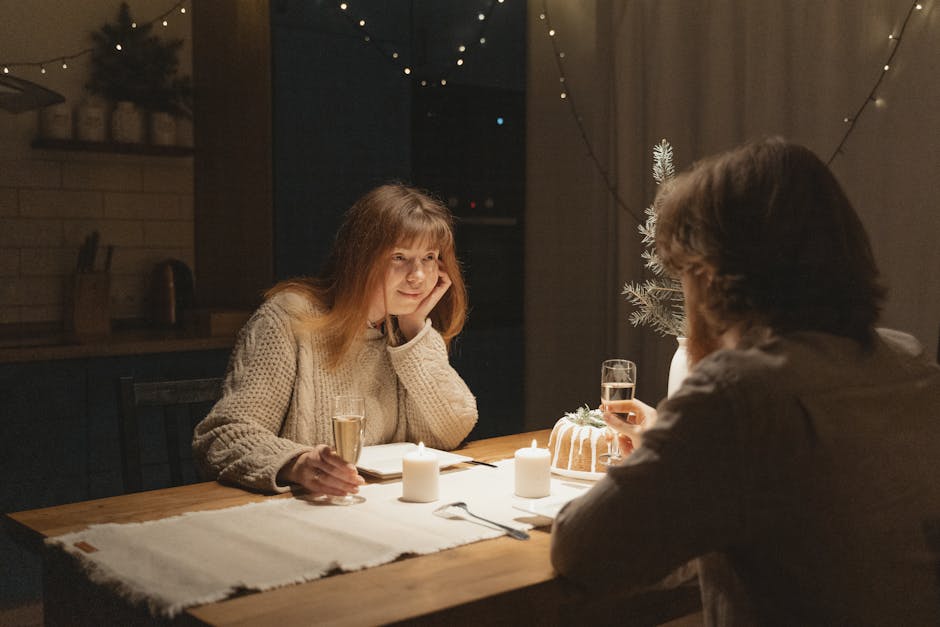 A romantic candlelit dinner for two in a Barcelona restaurant